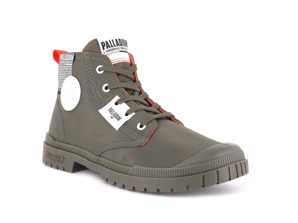 Zapatos Altas Palladium SP20 OVERLAB Hombre Verde Oliva | Costa Rica-10672